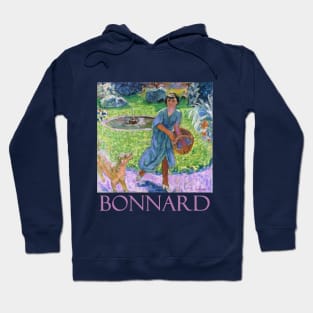 Girl Playing with a Dog by Pierre Bonnard Hoodie